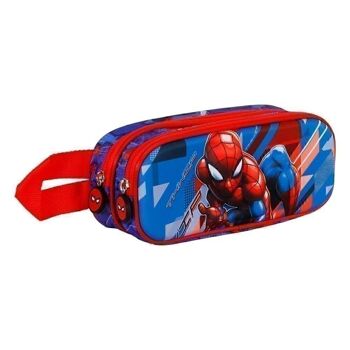 Marvel Spiderman Skew-Double Trousse 3D Bleu 3