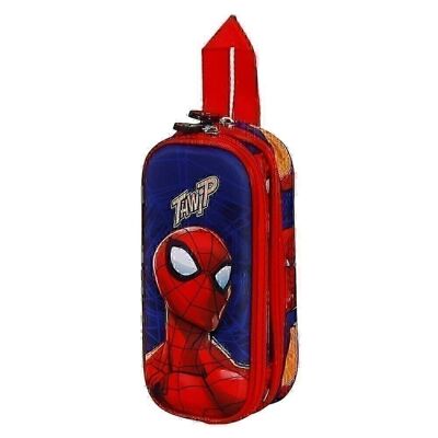 Marvel Spiderman Sides-Double 3D Pencil Case, Blue