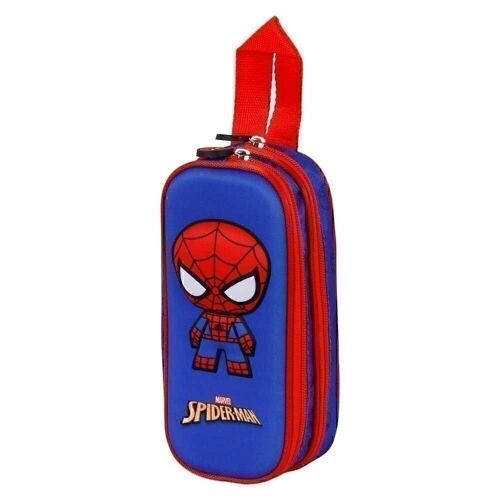 Marvel Spiderman Bobblehead-Estuche Portatodo 3D Doble, Azul