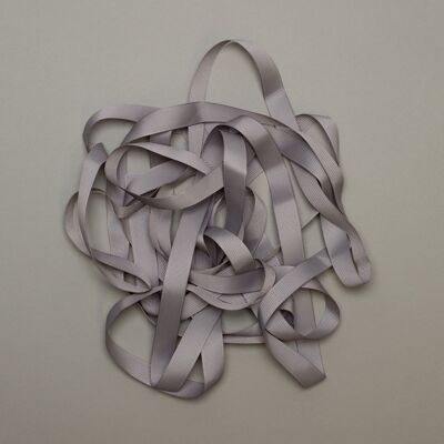 Gift ribbon, light grey, crease-free ribbon, easy to tie for wrapping gifts, 5m long x 16mm wide, sturdy grosgrain ribbon