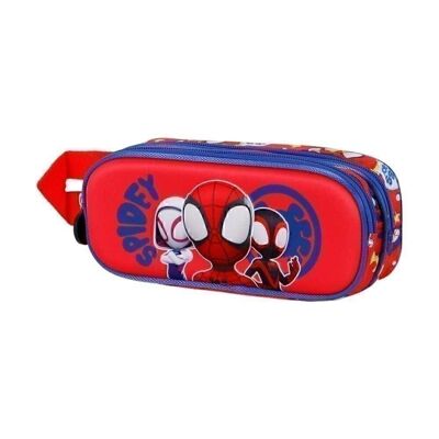Marvel Spiderman Gang-Double 3D Pencil Case, Red