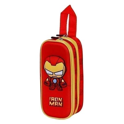 Marvel Iron Man Bobblehead-Estuche Portatodo 3D Doble, Rojo