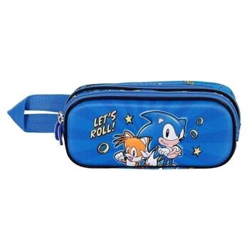 Trousse Sega-Sonic Lets roll-Double 3D, Bleu 2