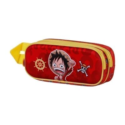 One Piece Luffy-Estuche Portatodo 3D Doble, Rojo