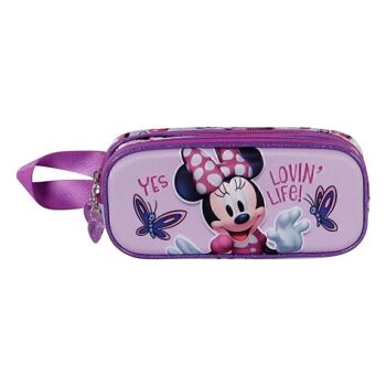 Disney Minnie Mouse Papillons-Double Trousse 3D Lilas 2