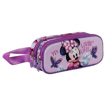 Disney Minnie Mouse Papillons-Double Trousse 3D Lilas 3