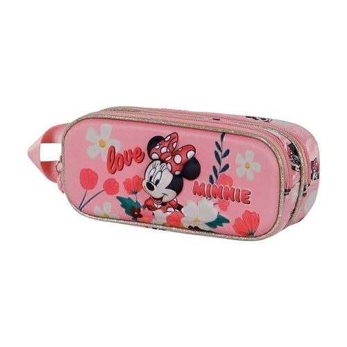 Disney Minnie Mouse Garden-Estuche Portatodo 3D Doble, Rosa