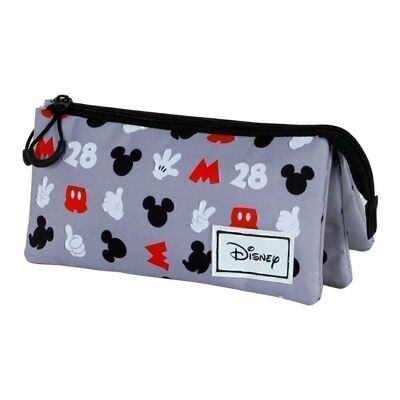 Disney Mickey Mouse Grey-Triple FAN 2 Pencil Case.0, Gray