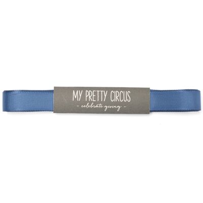 Cinta de regalo azul oscuro, cinta sin arrugas, fácil de atar para envolver regalos, 5 m de largo, 16 mm de ancho, cinta de grogrén resistente