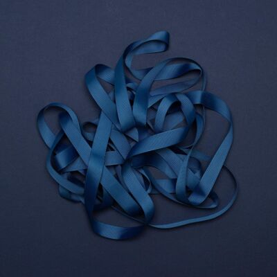 Gift ribbon dark blue, crease-free ribbon, easy to tie for wrapping gifts, 5m long, 16mm wide, sturdy grosgrain ribbon