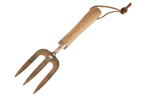 Botang Koperen Tuinvork met Houten Handvat (29 x 8 x 4,5 cm)