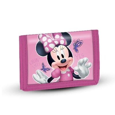 Disney Minnie Mouse Papillons Rose-Velcro Portefeuille, Rose