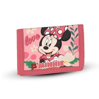 Portafoglio Disney Minnie Mouse Garden con velcro, rosa
