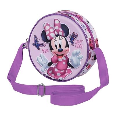 Disney Minnie Mouse Farfalle-3D Borsa Disney rotonda, Lilla