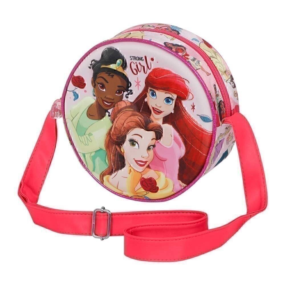 Borsa Disney rotonda Strong-3D delle Principesse Disney, rosa