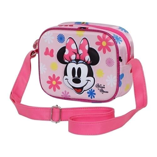 Disney Minnie Mouse Floral-Bolso Cuadrado 3D, Rosa