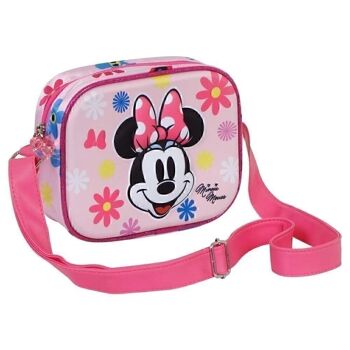 Disney Minnie Mouse Sac carré 3D floral Rose 3