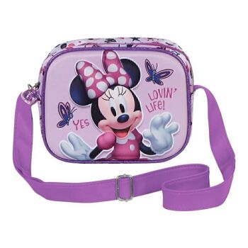 Disney Minnie Mouse Papillons-3D Sac carré Lilas 2