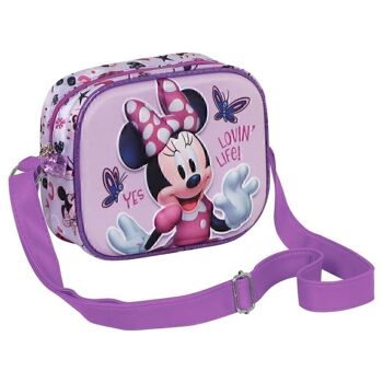 Disney Minnie Mouse Papillons-3D Sac carré Lilas 3