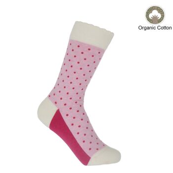 Chaussettes Femme Pin Polka - Rose 1