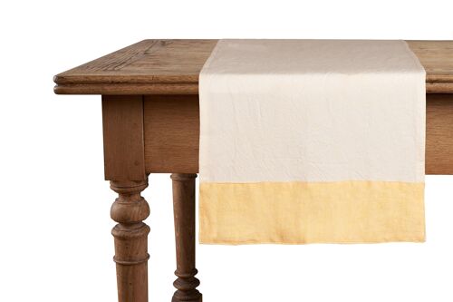 Runner, 50% Linen/Cotton, Natural with Linen Yellow Edges