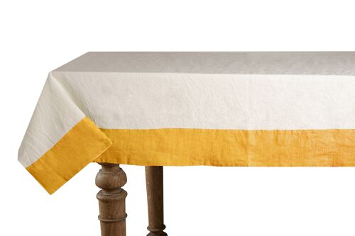 Tablecloth 50% Linen/Cotton, Natural with Linen Ocher Edges