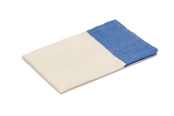 Chemin de table, 50 % lin/coton, naturel avec bords en lin bleuté 3