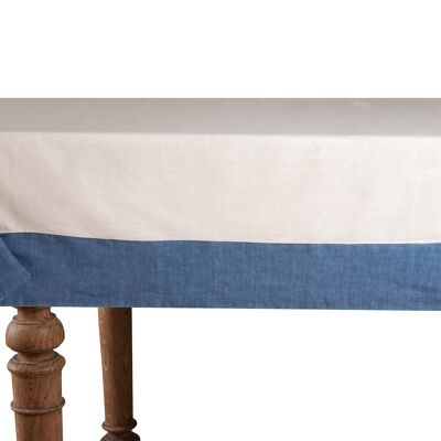 Tablecloth 50% Linen/Cotton, Natural with Linen Bluette Edges