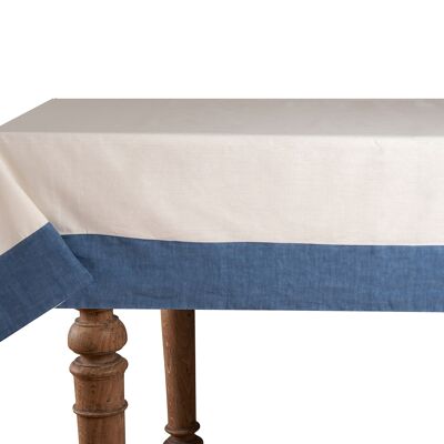 Tablecloth 50% Linen/Cotton, Natural with Linen Bluette Edges