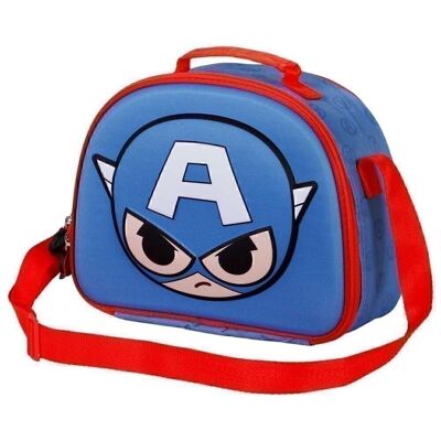 Marvel Capitán América Bobblehead-Bolsa Portamerienda 3D, Azul