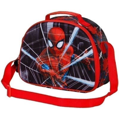 Marvel Spiderman Network-Bolsa Portamerienda 3D, Negro