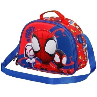Marvel Spiderman Gang-Bolsa Portamerienda 3D, Rojo