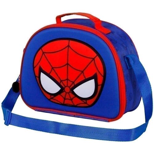 Marvel Spiderman Bobblehead-Bolsa Portamerienda 3D, Azul
