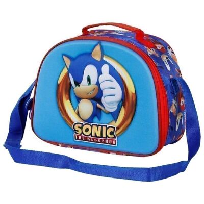Sega-Sonic Play-Bolsa Portamerienda 3D, Azul