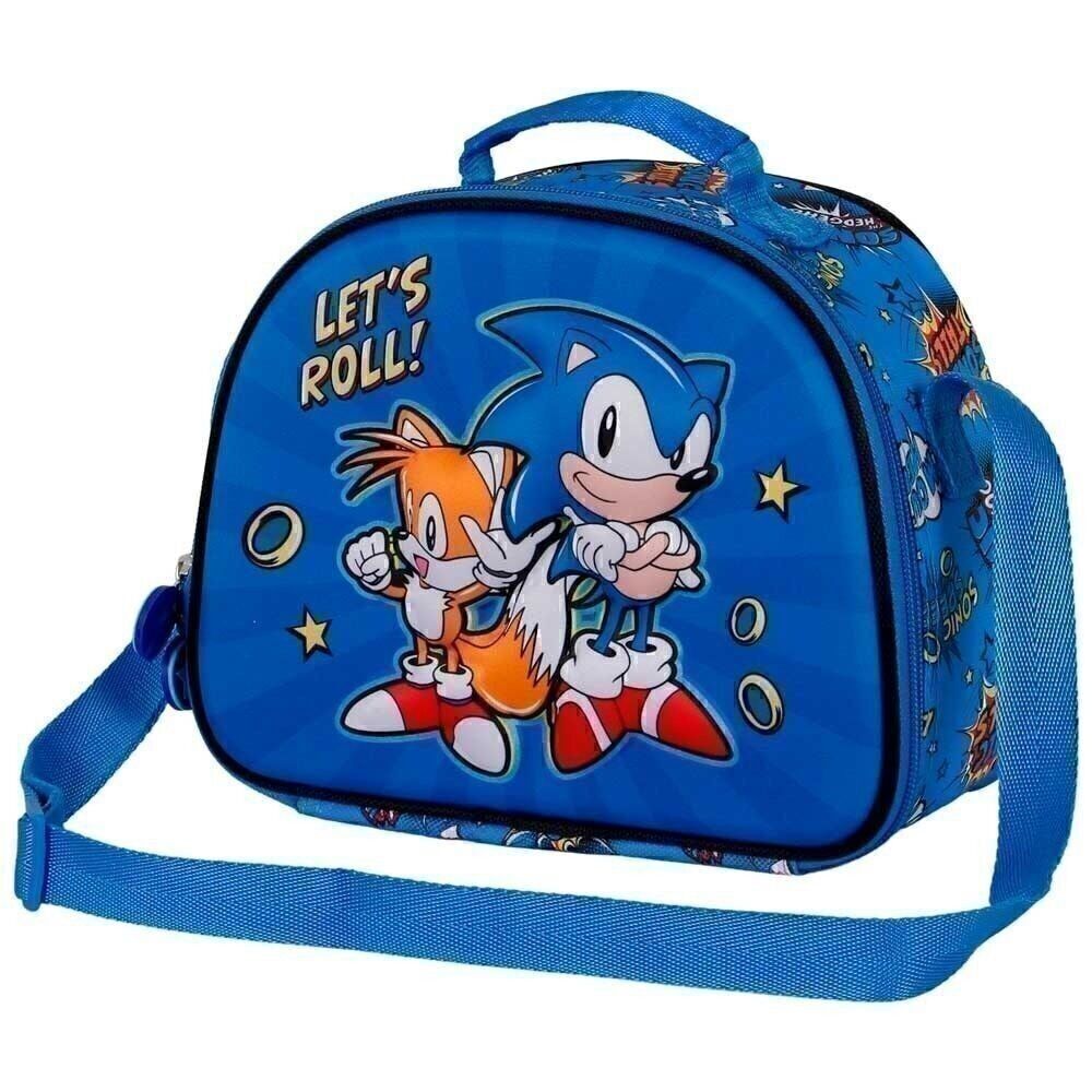 Sega-Sonic Lets roll-Lunch Bag 3D, blu