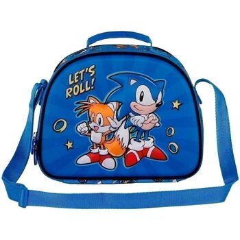 Sega-Sonic Lets roll-Lunch Bag 3D, Bleu 2
