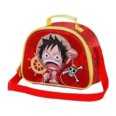 One Piece Luffy-Bolsa Portamerienda 3D, Rojo