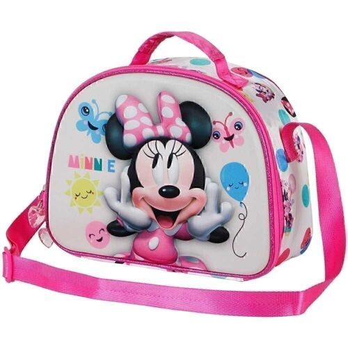 Disney Minnie Mouse Laugh-Bolsa Portamerienda 3D, Blanco