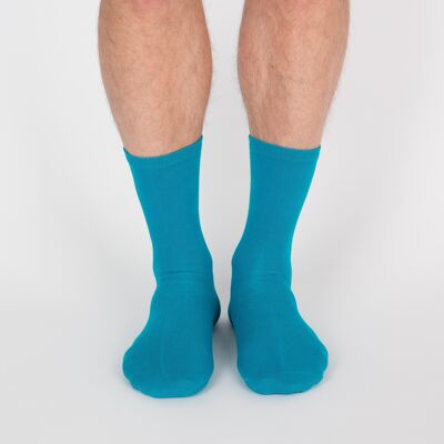 Schlichte kurze Socken - Entenblau