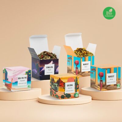"Travel" Discovery Pack - Explore the flavors of the world through 4 organic blends