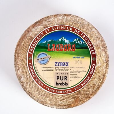 Tomme de Ewe, hergestellt aus handwerklich hergestellter Rohmilch aus dem Baskenland – LAUBURU-ZYRAX, ca. 6,5 kg