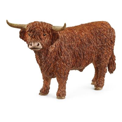 SCHLEICH Farm World Highland Bull Spielfigur, 3 bis 8 Jahre, Braun (13919)