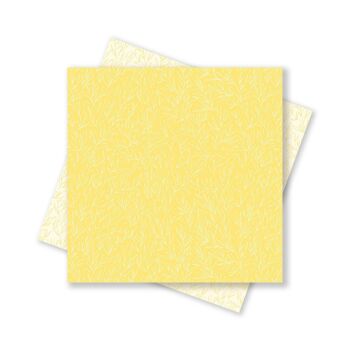 Papier origami pour décorations de Pâques modernes - papier kraft double face avec un délicat motif végétal jaune, 25 feuilles, 15cm - papier recyclé 5