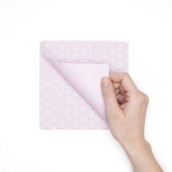 Papier origami pour décorations de Pâques bricolage modernes - papier kraft recto-verso avec cercles roses et motif maille, 25 feuilles, 15cm - papier recyclé 2