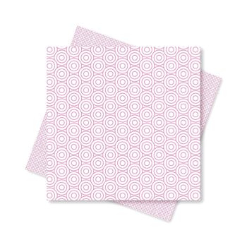 Papier origami pour décorations de Pâques bricolage modernes - papier kraft recto-verso avec cercles roses et motif maille, 25 feuilles, 15cm - papier recyclé 4