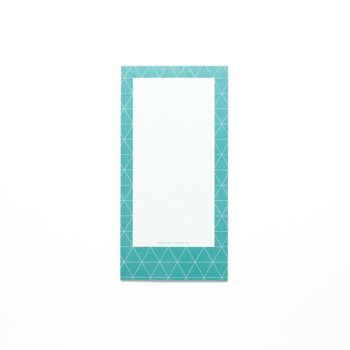 Bloc-notes long DIN de My Pretty Circus | 50 feuilles de papier recyclé | Motif géométrique en turquoise | Durable et pratique pour les idées et les listes 2