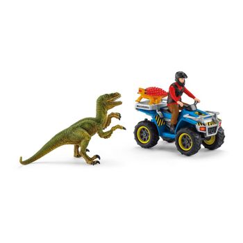 SCHLEICH Dinosaures Quad Escape from Velociraptor Toy Playset, 4 à 10 ans, Multicolore (41466) 4