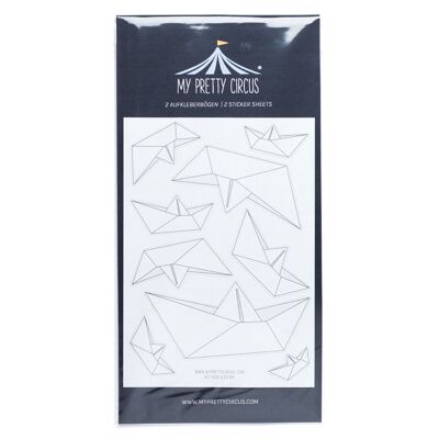 Sticker paper boats white # 10