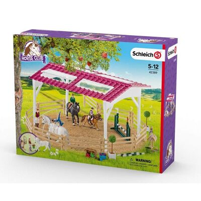 SCHLEICH Horse Club Reitschule mit Reitern und Pferden Spielzeug Spielset, 5 bis 12 Jahre, Mehrfarbig (42389)