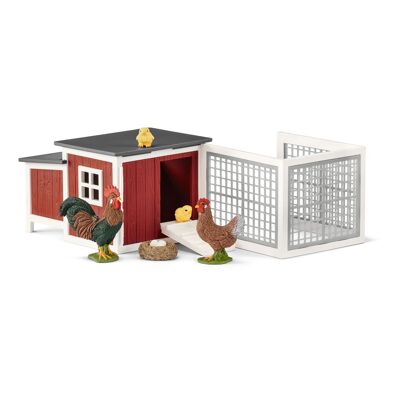 SCHLEICH Farm World Hühnerstall Spielzeug Spielset, Mehrfarbig, 3 bis 8 Jahre (42421)